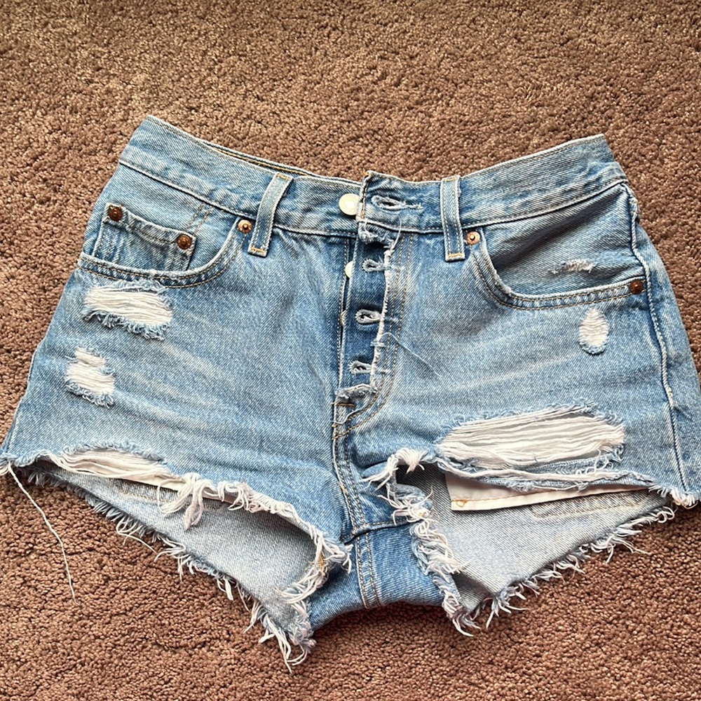 Levi’s mid rise denim cutoff shorts